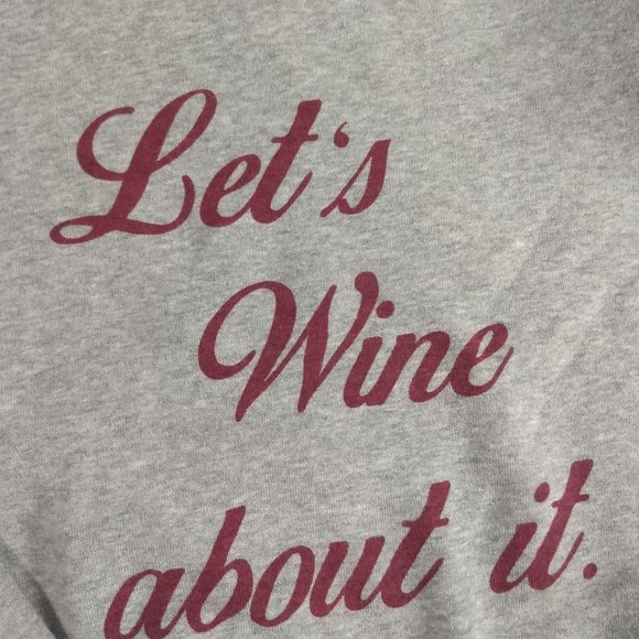 PST Let's Wine About It Gray Sweatshirt Women's Size XS - Picture 3 of 5